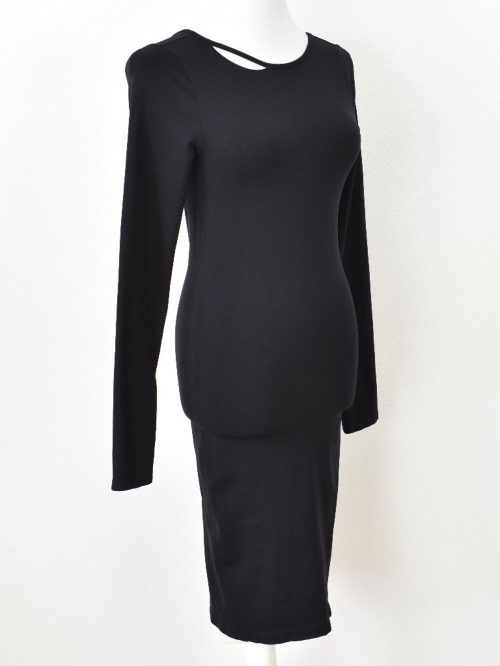 Helmut Lang Cutout Stretch Open Back Long Sleeve Dress Black - M/L - Picture 9 of 11